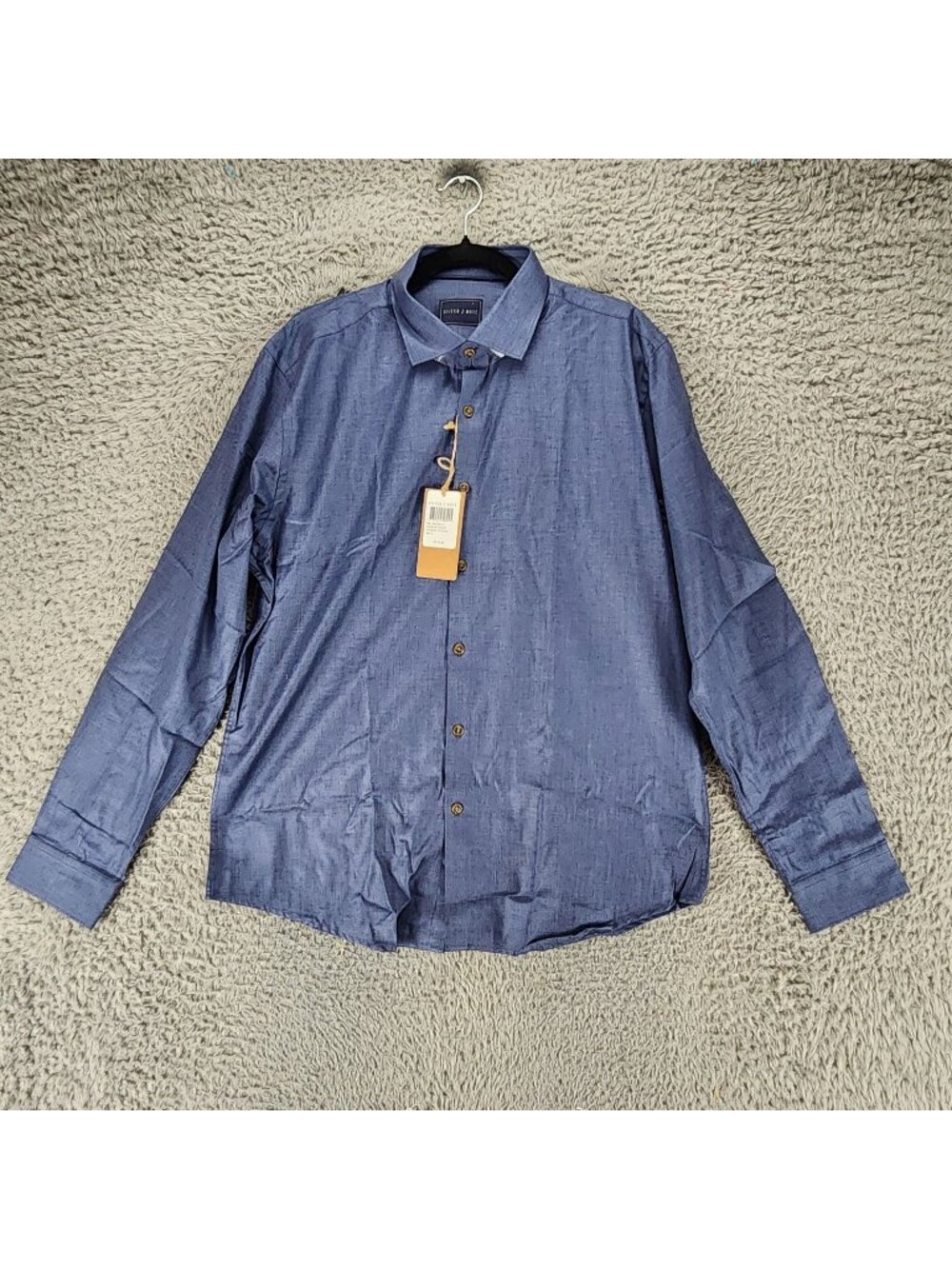 Stitch Note Shirt mens Large Blue Long Sleeve Button Up *NWT*